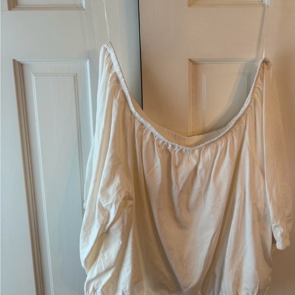Elegant Off-Shoulder Cream Top